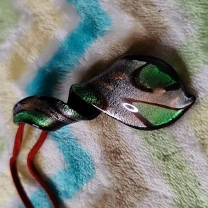 10. Made in Italy Murano Glass Necklace on Leather Cord